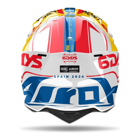 Kask cross AIROH WRAAAP 6DAYS SPAIN 2024 GLOSS żółty niebieski czerwony biały