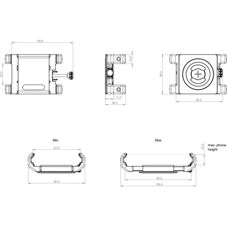 Uchwyt do mocowania SP CONNECT UNIVERSAL PHONE CLAMP MAX SPC+ czarny