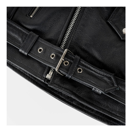 Kurtka skórzana motocyklowa ramoneska OZONE RAMONES czarna