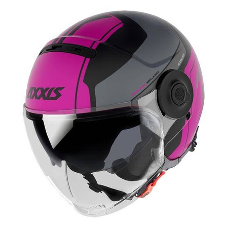 Kask otwarty AXXIS RAVEN MILANO MATT PINK różowy szary czarny