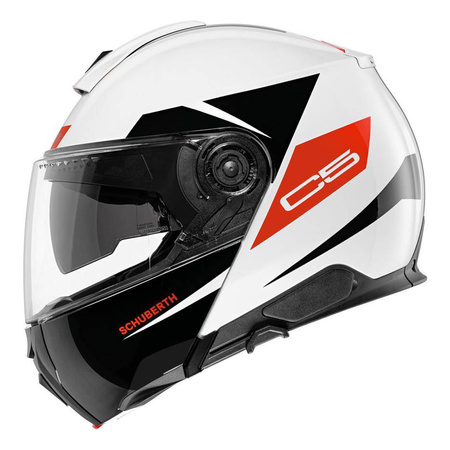 Kask szczękowy SCHUBERTH C5 ECE ECLIPSE RED biały czarny czerwony