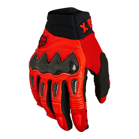 Rękawice cross FOX BOMBER CE FLUORESCENT RED czerwony fluo czarny