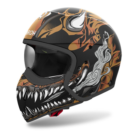 Kask modułowy AIROH J110 ONI GLOSS czarny pomarańczowy