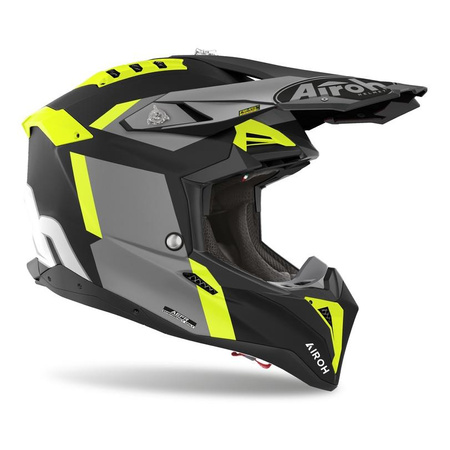 Kask cross AIROH AVIATOR 3 GLORY YELLOW MATT czarny szary żółty fluo