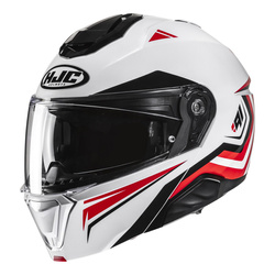 Kask szczękowy HJC I91 TRICUS WHITE/RED biały czerwony