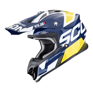 Kask cross SCORPION VX-16 EVO AIR ANALOG WHITE/BLUE/YELLOW biały niebieski żółty