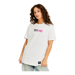 Koszulka T-shirt damski SPEED LADIES WHITE biały różowy