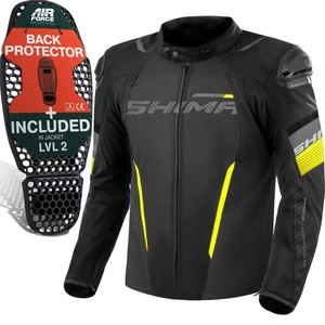 Kurtka tekstylna SHIMA SOLID 2.0 FLUO czarny żółty fluo