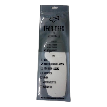 Zrywki do gogli FOX AIRSPACE/MAIN II LAMINOWANE (20 SZT.) CLEAR przezroczysty