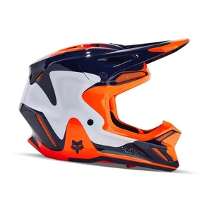 Kask cross FOX V3 REVISE NAVY/ORANGE granatowy pomarańczowy fluo biały