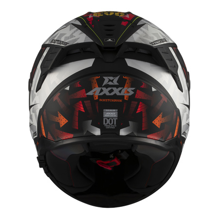Kask integralny AXXIS HAWK EVO SV SKETCHBOOK B2 MATT czerwony czarny biały