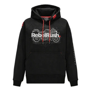 Bluza z motorem REBELRUSH NIGHTGLOW BLUEPRINT czarny