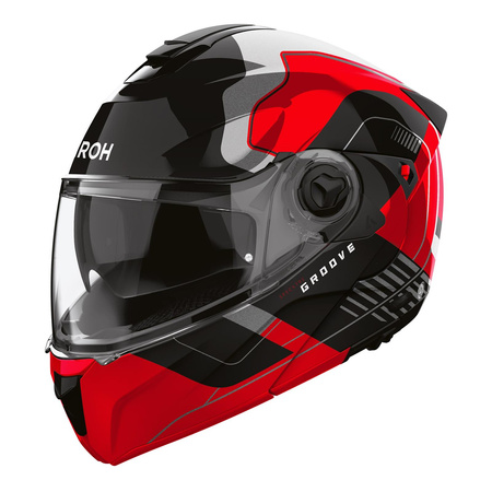 Kask szczękowy AIROH SPECKTRE GROOVE RED GLOSS czerwony szary czarny