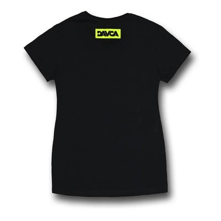 Koszulka T-shirt damska DAVCA LOGO BLACK/FLUO czarny żółty fluo