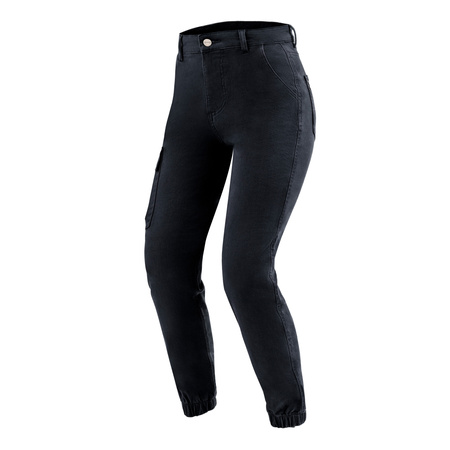 Jeansy motocyklowe damskie OZONE JANE LADY JOGGER FIT BLACK czarny