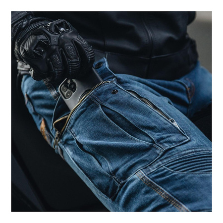 Jeansy motocyklowe REBELHORN VANDAL DENIM WASHED BLUE niebieski