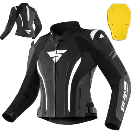 Kurtka skórzana damska SHIMA MIURA 2.0 BLACK/WHITE czarny biały