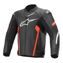 Kurtka skórzana ALPINESTARS FASTER V2 BLACK/FLUO RED czarny czerwony fluo