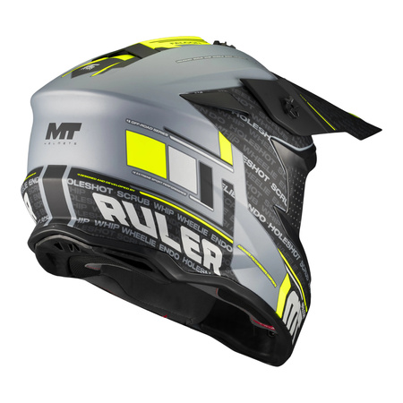 Kask cross MT FALCON S RULER C2 MATT szary czarny żółty fluo