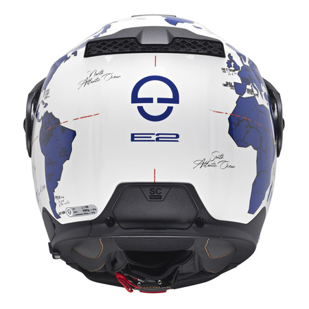 Kask szczękowy SCHUBERTH E2 ECE ATLAS BLUE biały niebieski czerwony