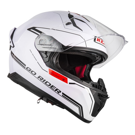 Kask integralny NZI GO RIDER STREAM DUO SOLID WHITE biały