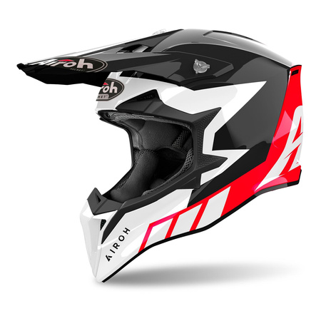 Kask cross AIROH WRAAAP RELOADED RED GLOSS czarny czerwony biały