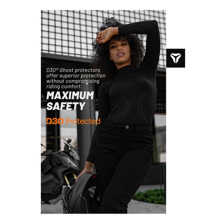 Jeansy motocyklowe damskie SECA ANGEL BLACK czarny