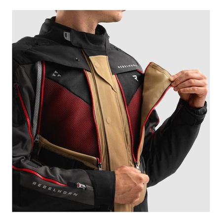 Kurtka tekstylna REBELHORN HARDY 3.0 DESERT/GREY/RED brązowy szary czerwony
