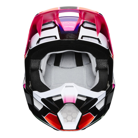 Kask cross dziecięcy FOX JUNIOR V1 YORR MULTI różowy czerwony fluo żółty fluo biały czarny niebieski