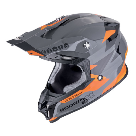 Kask cross SCORPION VX-16 EVO AIR ROD GREY/ORANGE szary pomarańczowy