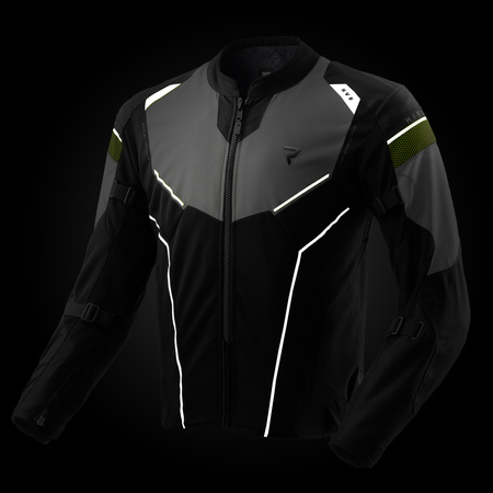 Kurtka tekstylna REBELHORN HIFLOW V BLACK/GREY/FLUO YELLOW czarny szary żółty fluo