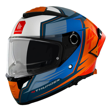 Kask integralny MT THUNDER 4 SV PENTAL MATT PEARL ORANGE pomarańczowy niebieski biały