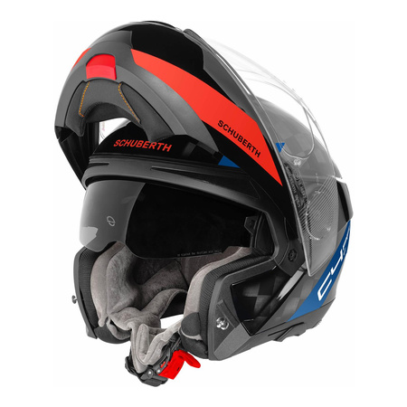 Kask szczękowy SCHUBERTH C4 PRO CARBON ECE AVIO BLUE czarny niebieski czerwony