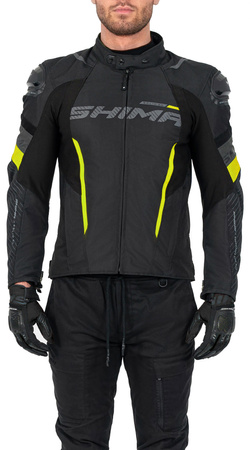 Kurtka tekstylna SHIMA SOLID 2.0 FLUO czarny żółty fluo