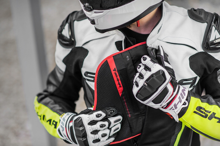 Kurtka skórzana SHIMA BANDIT FLUO czarny biały żółty fluo