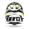Kask cross AIROH STRYCKER RACR GLOSS czarny biały żółty fluo