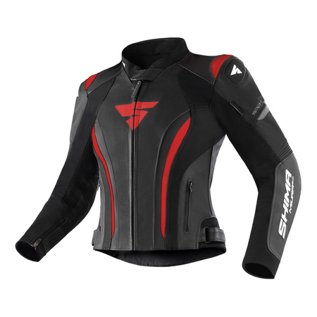 Kurtka skórzana damska SHIMA MIURA 2.0 BLACK/RED czarny czerwony biały