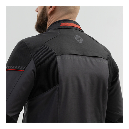 Kurtka tekstylna BROGER GRID BLACK/DARK GREY/RED czarny szary czerwony