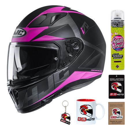 Kask integralny HJC I70 ELUMA BLACK/PINK czarny mat szary różowy