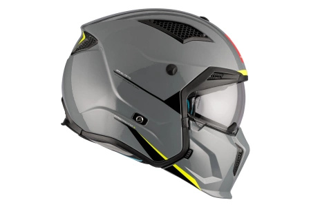 Kask otwarty z wpinaną szczęką MT STREETFIGHTER SV S SOLID GLOSS GREY