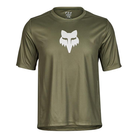 Koszulka rowerowa dziecięca FOX JUNIOR RANGER OLIVE GREEN zielony