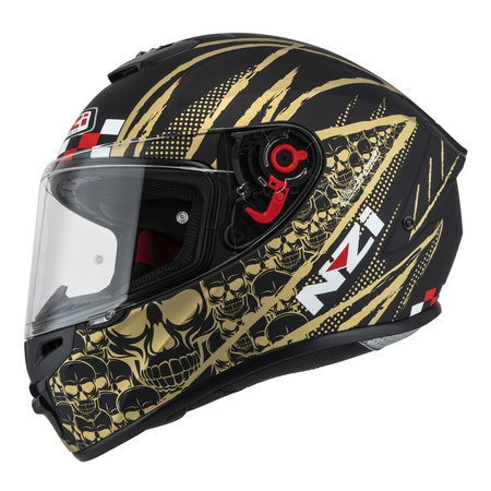 Kask integralny NZI TRENDY FLAG BLACK GOLD MATT czarny złoty