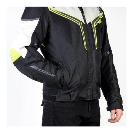 Kurtka tekstylna OZONE FLOW BLACK/GREY/FLUO YELLOW czarny szary żółty fluo