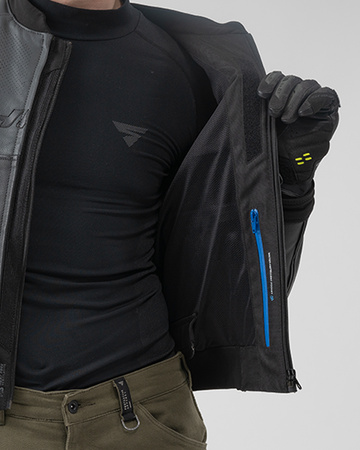 Kurtka skórzana SHIMA BANDIT 2.0 FLUO czarny biały żółty fluo