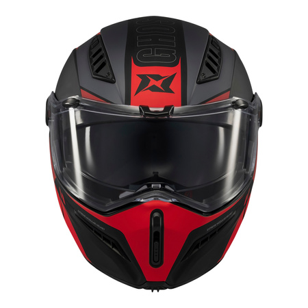 Kask szczękowy AXXIS GHOSTFIGHTER SV MANIAC B5 MATT czarny czerwony