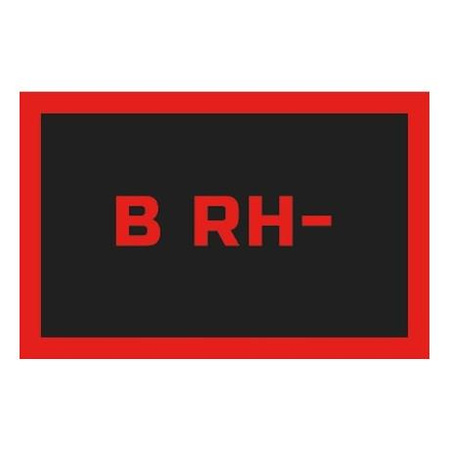 Odznaka na rzep REBELHORN GRUPA KRWI B RH- BLACK/RED czarny czerwony