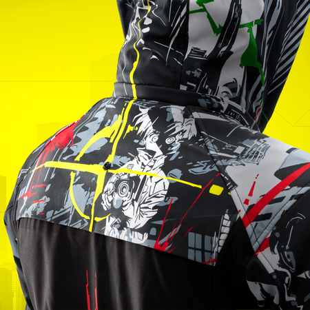 Kurtka tekstylna REBELHORN SLASH CYBERPUNK EDGERUNNERS 2 czarny biały szary czerwony fluo żółty fluo zielony