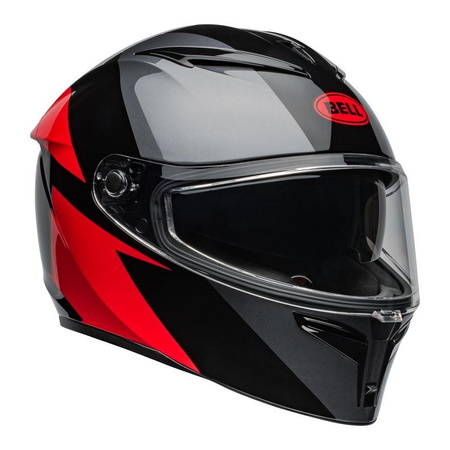 Kask integralny BELL LITHIUM ECE6 SHEAR METALLIC GREY RED czarny czerwony szary