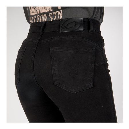 Jeansy motocyklowe damskie OZONE STRIKER LADY SLIM FIT BLACK czarny