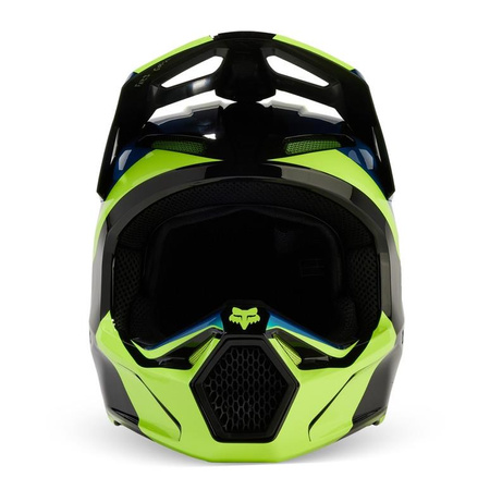 Kask cross FOX V1 STREAK BLACK/YELLOW żółty fluo niebieski czarny